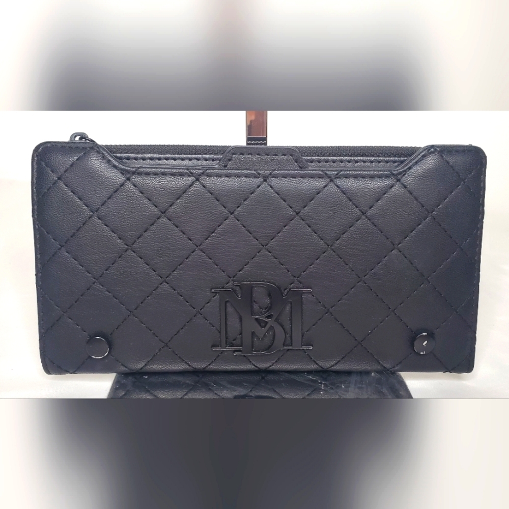 Badgley Mischka Black Quilted Wallet NWOT